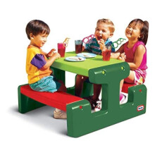Little Tikes Junior Picnic Table Seats Up to 4 - For Homework, Projects, & Play - Evergreen