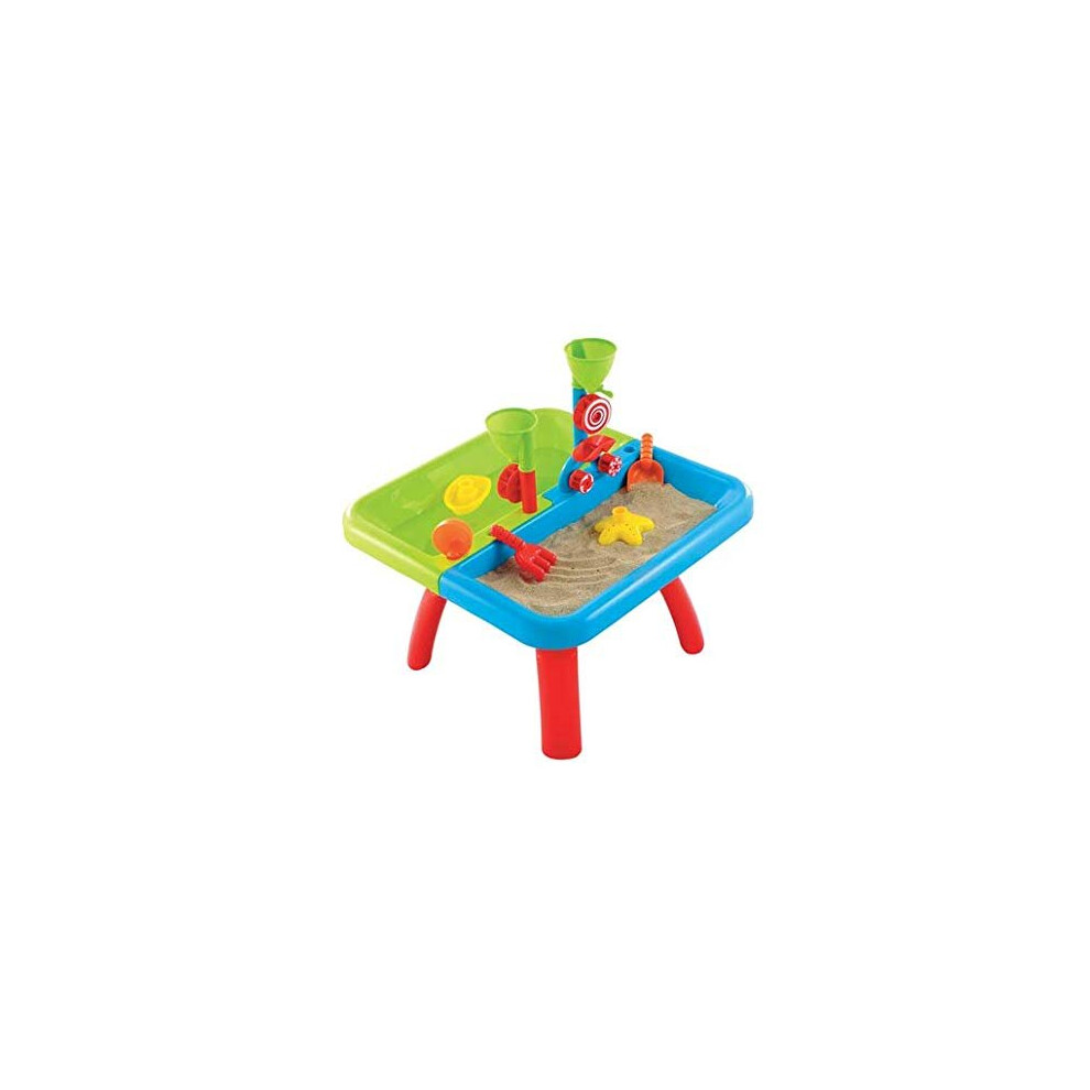 Early Learning Centre - Elc - Sand And Water Table - Indoor & Outdoor And Activity Table With 2 Pits And Water Fountain With Lid Green/Blue/Red