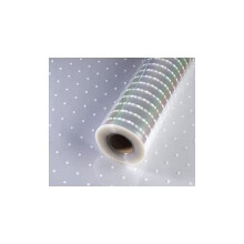 Floralcraft 100m x 80cm Professional Cellophane Wrap - 1 Roll - White Dotted Florist Wrapping Paper Cellophane Roll for Hampers Bouquet Fruit Gif