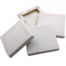 4 Mini Blank Framed Canvas Panels 7x7 cm Square Small Stretched 100% Cotton for Artists Painting with Acrylic Oil or Water Based Double Primed Pr