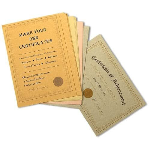 Certificate Paper -100 A4 Marble Assorted Sheets 100gsm