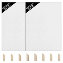 Kurtzy Blank Canvas (2 Pack) - 90 x 120cm (36 x 48 inches) - Extra Large Pre Stretched Canvas Panels with Wooden Wedges - Suitable for Acrylic an