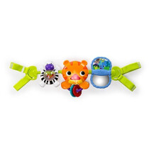 Bright Starts, Take Along Musical Carrier Activity Toy Bar, 4 Melodies, Ball Rattle, Self Discovery Mirror, Bead Chaser, Jungle Themed Baby Toys,