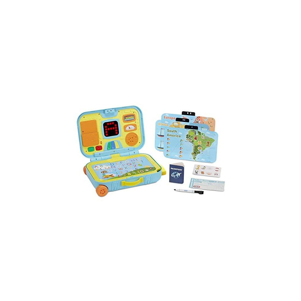 little tikes 657641C Play Learning Activity Suitcase-Interactive and Educational Toy-Includes Maps, Passport, and More-for Kids Ages 2 Years Plus