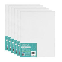 Exerz 30x40cm Canvas Panels 3mm 6pcs - A3 Canvas Board 100% Cotton 280gsm/ Blank Canvas / Triple Primed/ Acid Free/ Medium Grain - Oil & Acrylic