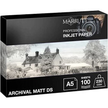 Marrutt 230gsm Archival Matt Double Sided Inkjet Photo Paper (A5-100 Sheets)