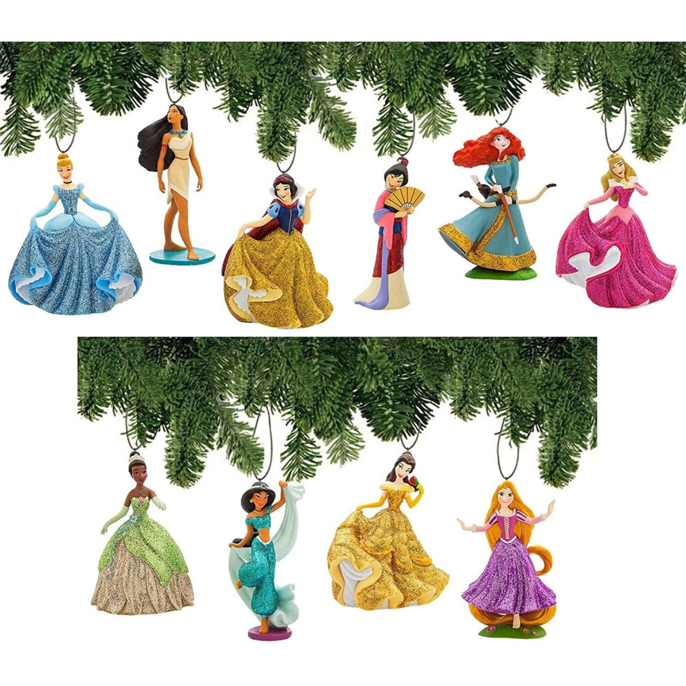 Disney Princess Ornament Set Deluxe 11 Piece Christmas Tree Holiday