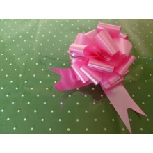 2m x 80cm White Dot Cellophane Wrap (folded). Including 1 x (Yellow) 50mm Pull Bow. Florist Quality / Bouquet / Gift / Basket Wrapping. (Yellow)