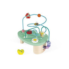 Houten speelgoed - JANOD - Looping rups &amp; co - Lente ontwerp - Vanaf 1 jaar - Groen en multicolor