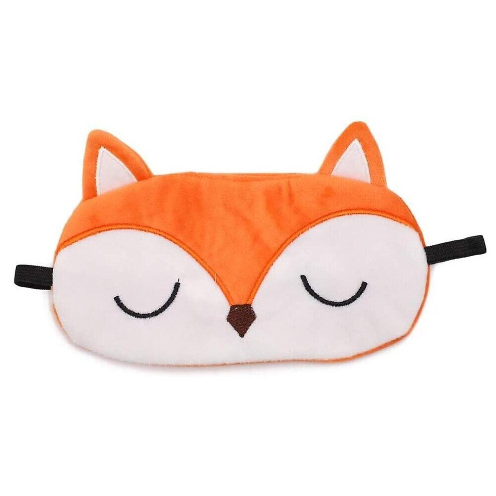 Light Sleeping Eye Mask Cartoon Fox Blindfold Short Plush Animals Eyepatch Proof Eyeshade