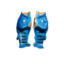 (Blue, EU44/EU45) Creative Fish Shower Slippers Funny Beach Shoes Sandals Bling Flip Flops