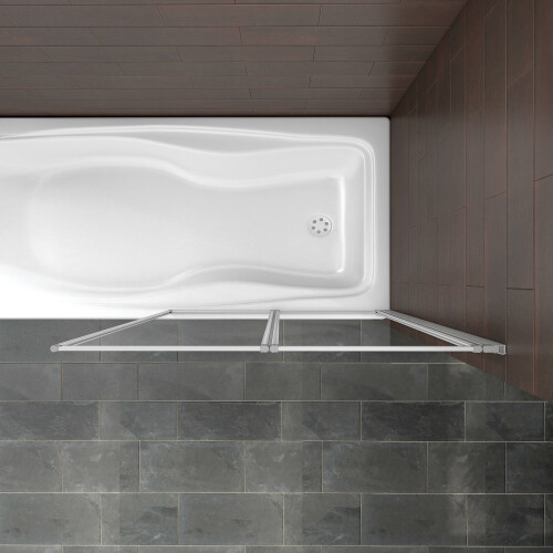 AICA 2-Fold 900 x 1400mm Bathroom Folding Shower Bath Screen Door Panel 1