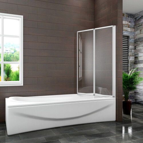 AICA 2-Fold 900 x 1400mm Bathroom Folding Shower Bath Screen Door Panel 2