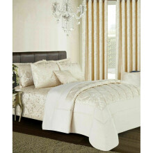 (Beige (Bedspread), King ) 3PCs Luxury Cleo Bedspread Throw Comforter Soft Bedding Set & Duvet Set