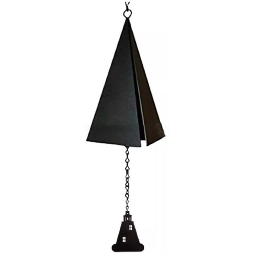 (Lookout) Holiday Wind Bells Creative Wrought Iron Triangle Wind Chimes Pendant Garden Bell Decoration Outdoor Wind Chimes Memorial/Sympathy Wind Chimes