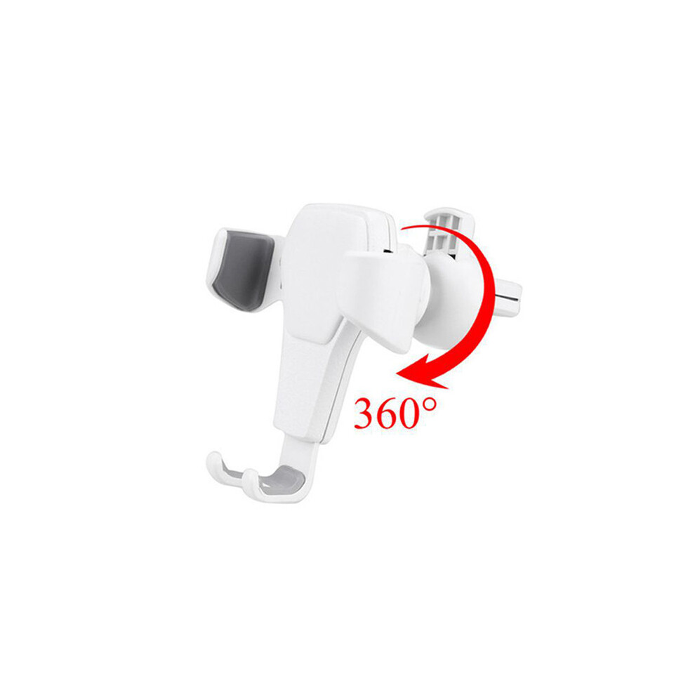 (White(360 Rotations)) Car Phone Holder Air Vent Mount Universal Gravity Stand Cradle Mobile Phone White 693069452097