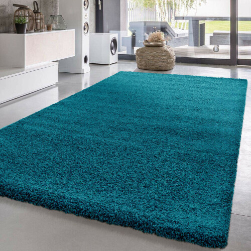 (Teal, 120cm x 170cm) Soft Shaggy VERONA Rug Living Room Bedroom Carpet ...