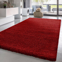 (Red, 80cm x 150cm) Soft Shaggy VERONA Rug Living Room Bedroom Carpet Hallway Runner Non Shed Pile
