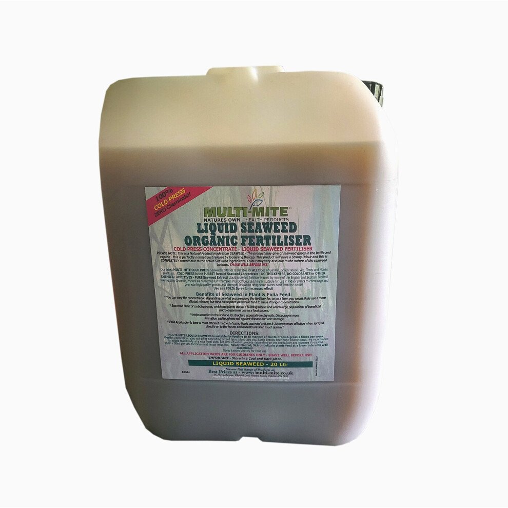 MULTI MITE ORGANIC Liquid Seaweed Concentrate - 20 Litre | Garden Fertiliser