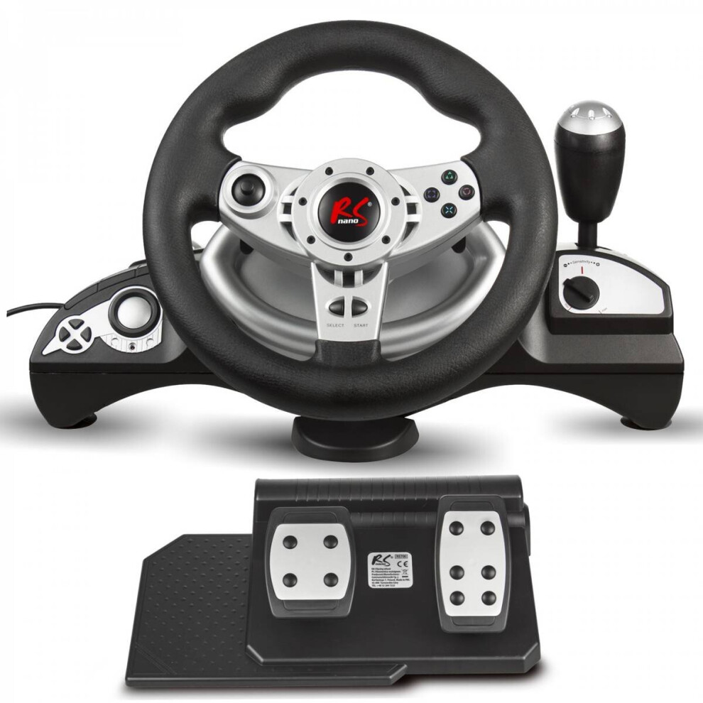 Nanors Rs700 Racing Steering Wheel Gaming Controller Vibration Ps3 Ps2 Usb Pc 5902211120889