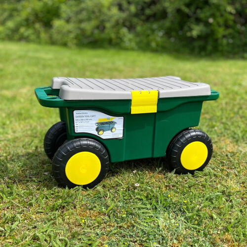 Selections Rolling Sit On Garden Tool Storage Cart 2