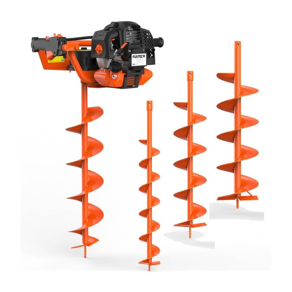 FUXTEC petrol auger incl. 100/150/200mm attachments - 52cc