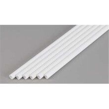 EverGreen EVG427 0.22 in. Plastic Styrene Round Tube Railroad Scratch Building Supply, Opaque White
