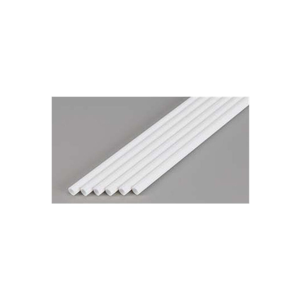 Evergreen Evg427 0.22 In. Plastic Styrene Round Tube Railroad Scratch Building Supply, Opaque White