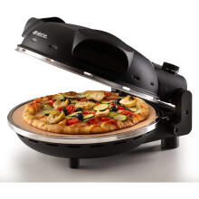ARIETE sähköpizza - 917 - Musta - Tulenkestävä kivi - 1200W - Halkaisija 33cm - Max lämpötila 400C