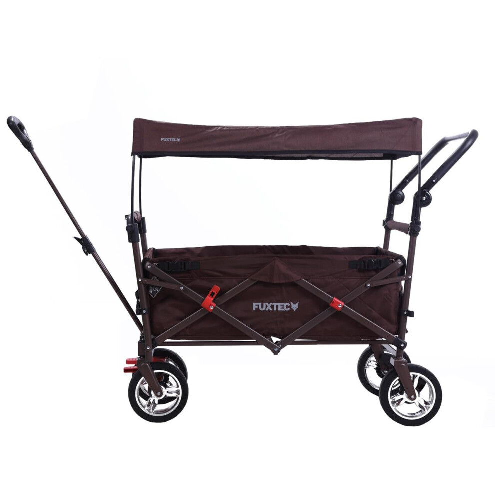 (Brown) FUXTEC Folding Wagon / Foldable Wagon / Trolley / Hand Cart CT-700