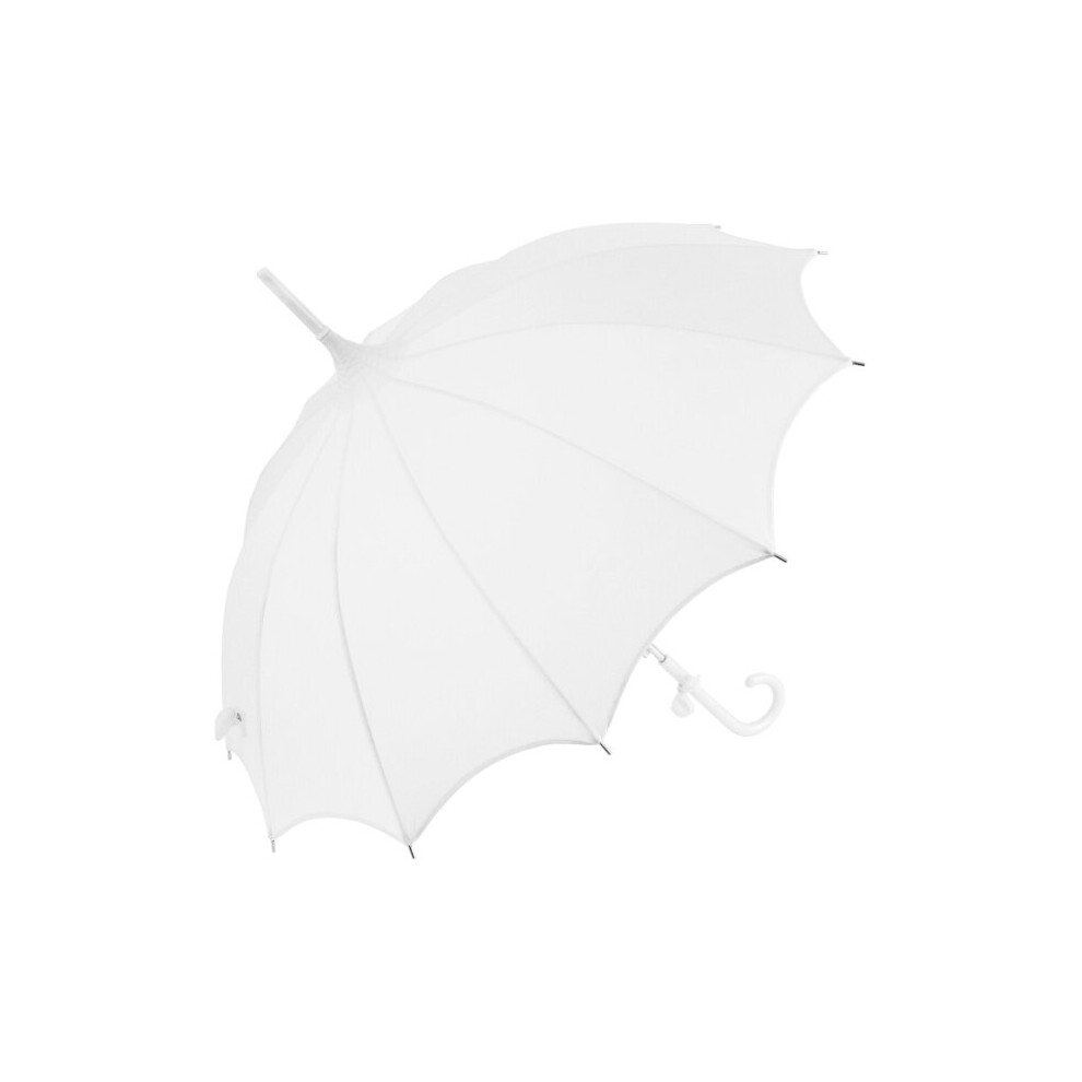 Lily Scalloped White Pagoda Umbrella by Chrysalin