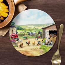 Farmhouse Trivet Round Fine China Pot Mat Holder Kitchen Worktop Surface Stand
