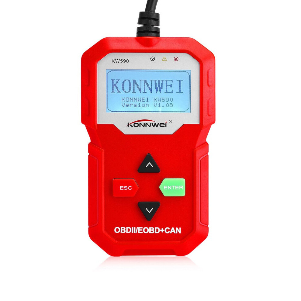 (Red) Obdii Automobile Malfunction Diagnostic Instrument Detector Scanner Red 3654657582227