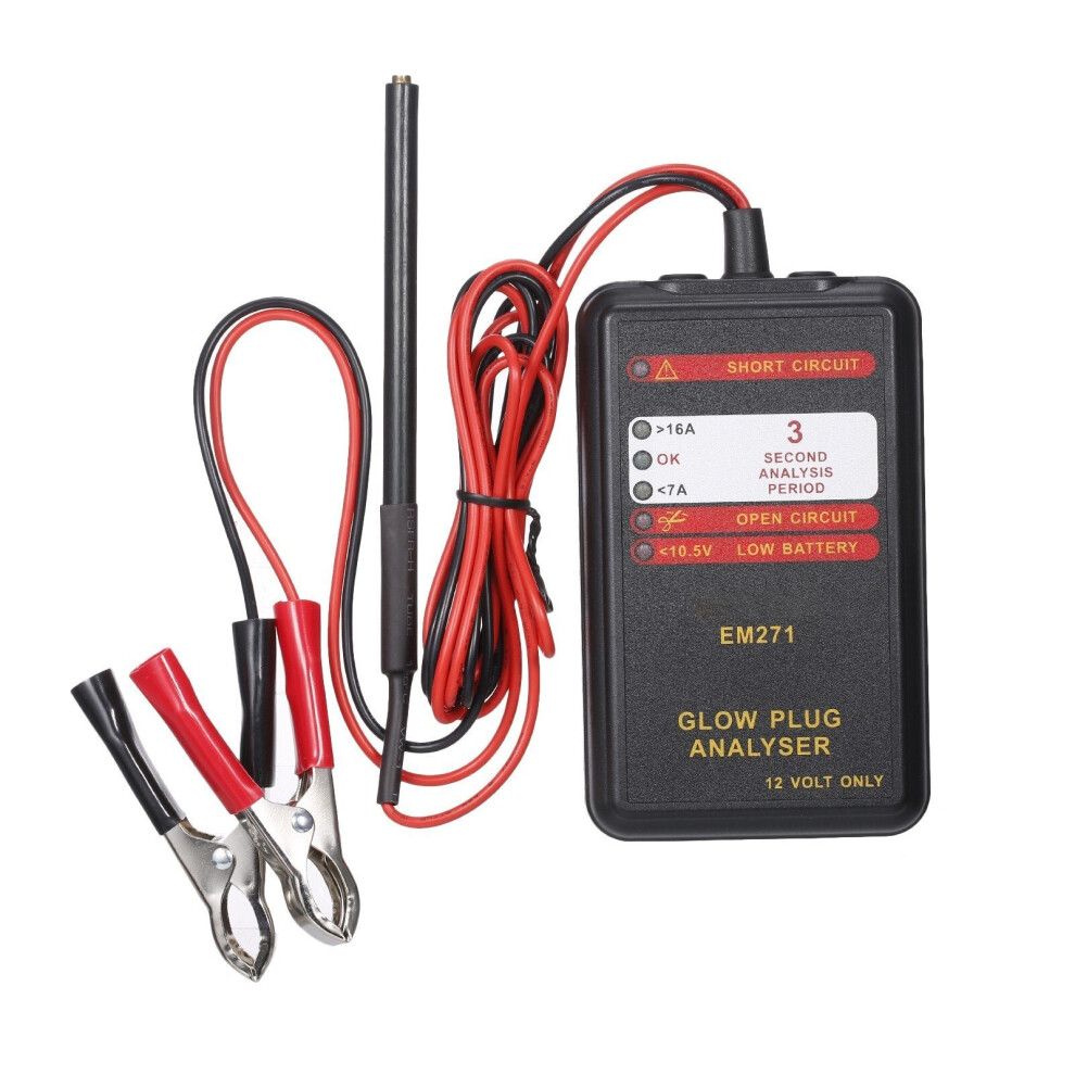 Automotive Glow Plug Analyzer Vehicle Car Repair Tester LED Diagnostic Tool 12V