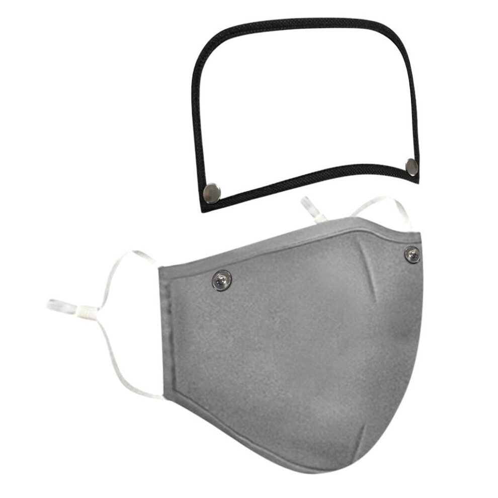 (Grey) Adults Washable Reusable Face Mask With Detachable Eye Shield