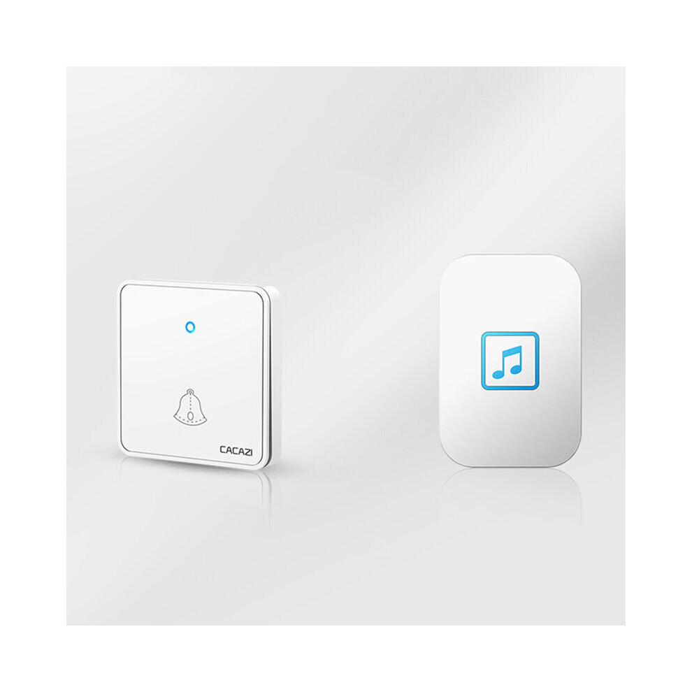 (White) 1 Receiver 1 Transmitter Eu Plug 300M Remote Home Waterproof Led Indicator Wireless Smart Digital Ac Electronic Doorbell 6112211878706