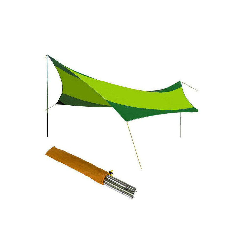 (Green) 5-8 People Anti UV Sun Shelter Set Beach Tent Waterproof Umbrella Awnings Tent Outdoor Camping Fishing Hiking