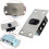 4pcs White Metal Wardrobe Sliding Doors Plastic Bearing Wheel 3