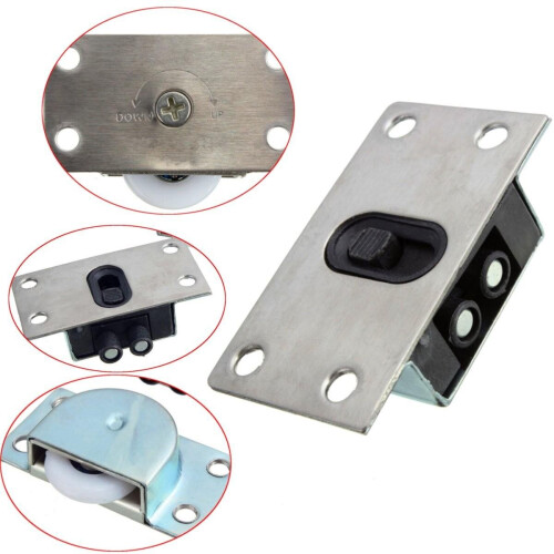 4pcs White Metal Wardrobe Sliding Doors Plastic Bearing Wheel 2