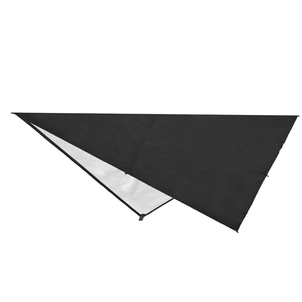 (Black) Portable Lightweight Outdoor Awning Camping Tent Tarp Shelter Hammock Cover Waterproof Rain Tarp Shelter Sunshade with Bag