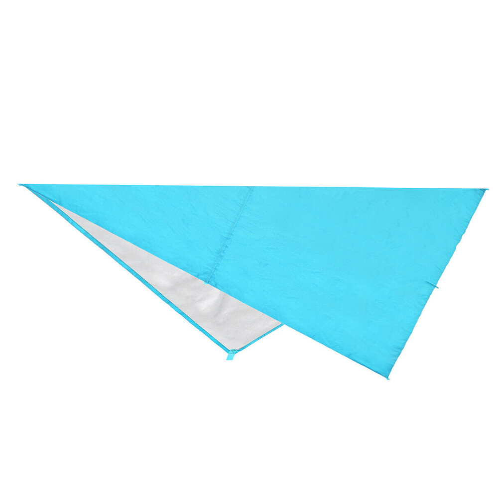 (Blue) Portable Lightweight Outdoor Awning Camping Tent Tarp Shelter Hammock Cover Waterproof Rain Tarp Shelter Sunshade with Bag