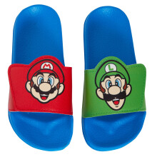(UK 8 Child) Super Mario Bros Sliders Kids Luigi Summer Sandals Slip On Pool Shoes Flip Flops
