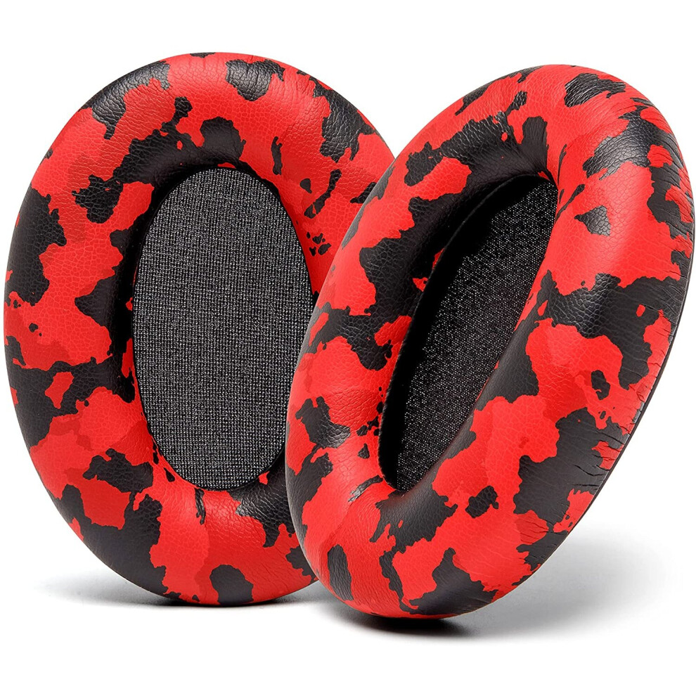 WC Wicked Cushions Extra Thick Replacement Earpads Compatible with Sony WH-1000XM3 Headphones - Red Camo
