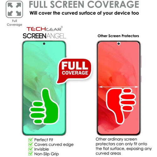 Techgear TECHGEAR [3 Pack Screen Protector fits Samsung Galaxy S21 [Screen Angel Edition] [In-Display Fingerprint Support][Case... 2