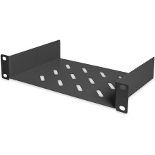 Digitus Shelf - 1U - 10" (254 mm) - For network cabinet - 150 mm deep - Perforated sheet steel - Black