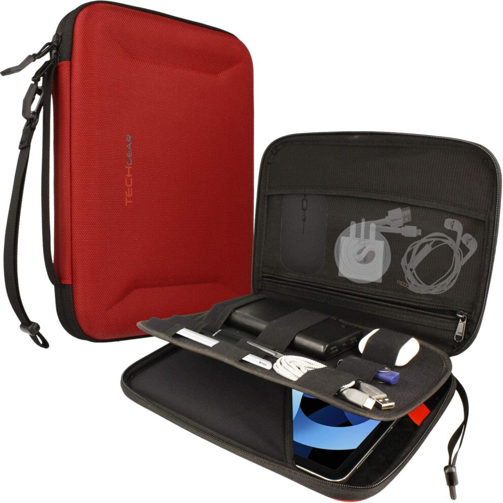 Techgear Portfolio Tablet Sleeve Organiser - Zipped Hard Shell Protective Business Carry Cover Bag Holder Case Fits Ipad Pro... 5056284440761