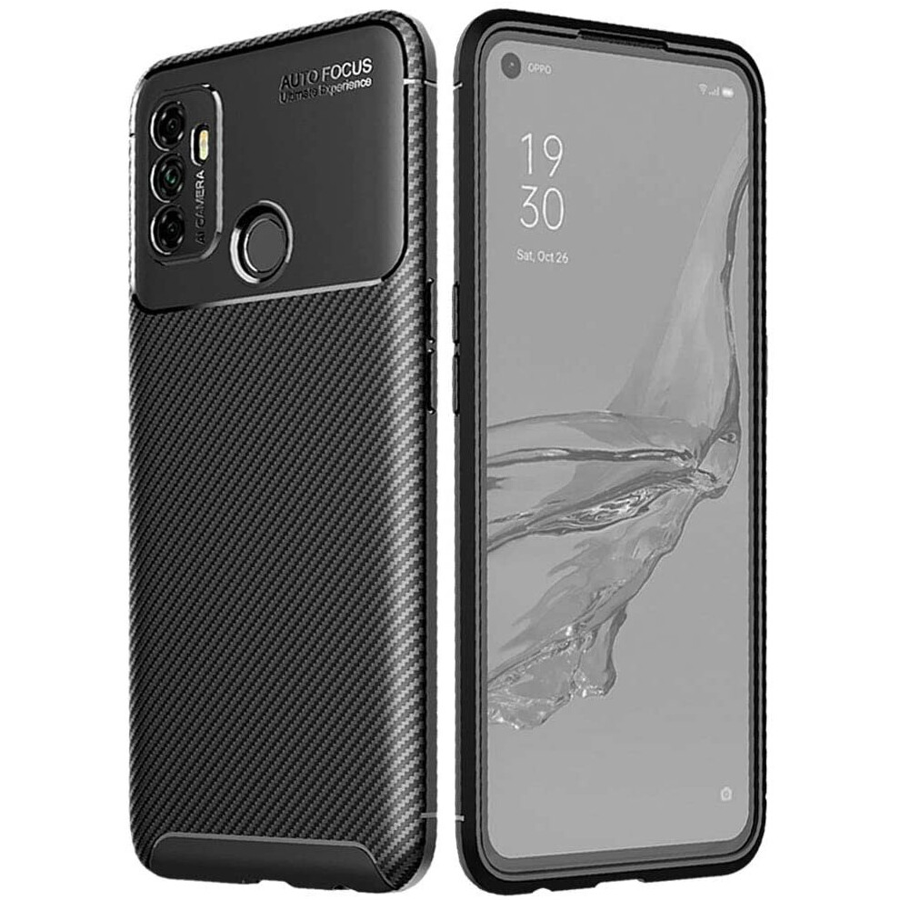 TECHGEAR Carbon Fibre Case for Oppo A53 / A32 [CarbonFlex Case] Flexible, Shockproof, Ultra Slim, Soft TPU Protective Shell...