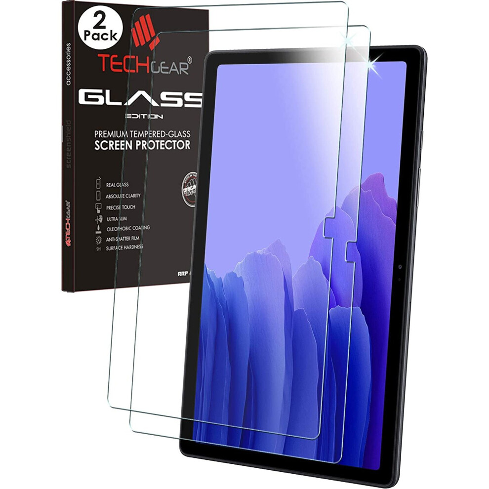 TECHGEAR [2 Pack] Galaxy Tab A7 10.4" GLASS Edition (SM-T500 / SM-T505), Tempered Glass Screen Protector [9H Toughness] [HD...