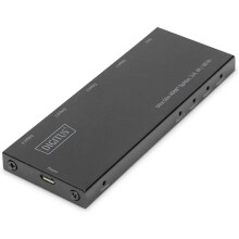 Digitus DS-45323 4 poorten HDMI splitter met LED-display, metalen behuizing, compatibel met ultra HD 4096 x 2160 pix