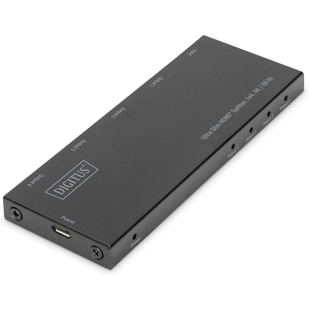Ultra Slim Hdmi Splitter, 1X4, 4K/60Hz Hdr, Hdcp 2.2, 18 Gbps, Micro Usb Powered 4016032465065